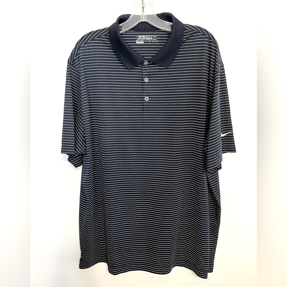 Nike Tour Performance Men’s Golf Polo Shirt. Dark Blue/White Stripes. Sz XXL